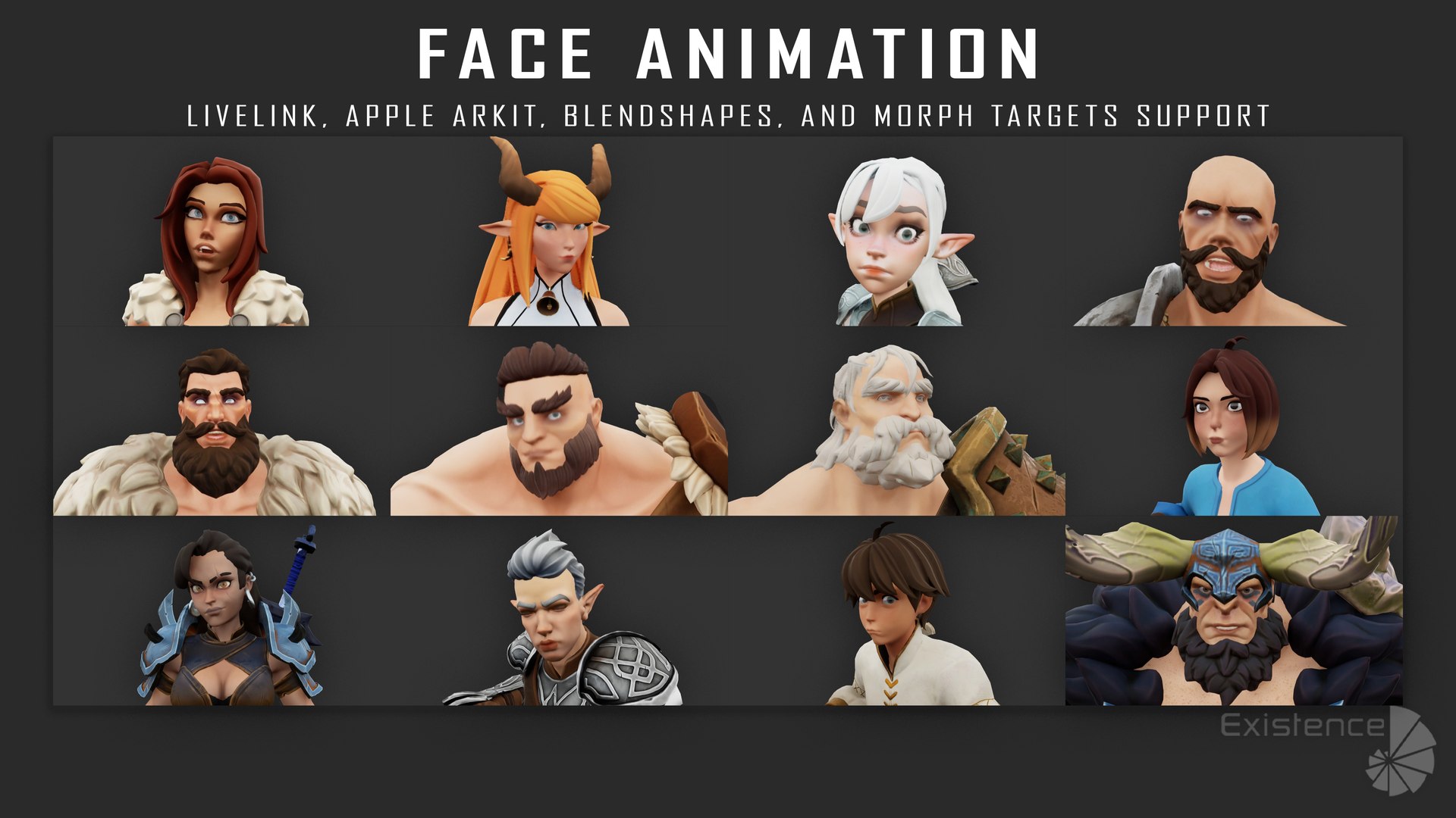 3D Alien - Demon Troll - Ghoul - Zombie - Nurse - Raven - Nun - Warrior - Barbarian - Elf Archer - Tiefling - Bot - Teen - Kid - 24 in 1 Mega Bundle https://p.turbosquid.com/ts-thumb/k0/rXSuji/hX/3blendshapes/jpg/1776886040/1920x1080/fit_q87/aa06e0e4867d59e98ef0cf3316167a449b6f8108/3blendshapes.jpg