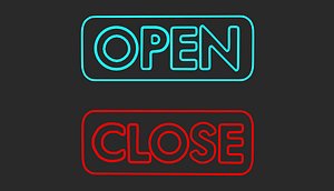 Open close Neon Sign 3D model