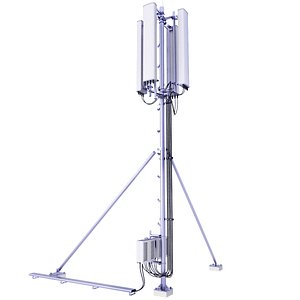 3D model Roof Mobile Network Tower Station 66