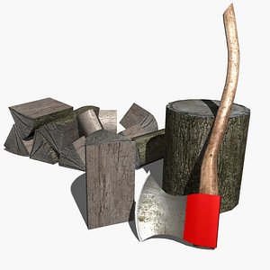 3d model axe wood