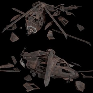 KA-95SH Stealth Helicopter - DAMAGE CAMO 3D model