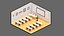 3D model low poly interior 13 Office
