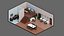 3D model low poly interior 13 Office