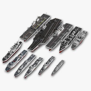 Chinese Navy 003 aircraft carrier Fujian new formation 3D model
