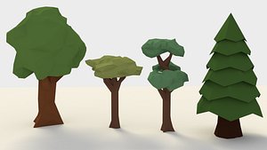 3d model of low-poly tree pack
