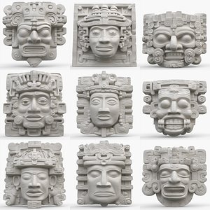 Collection 10 Mayan Sculptures