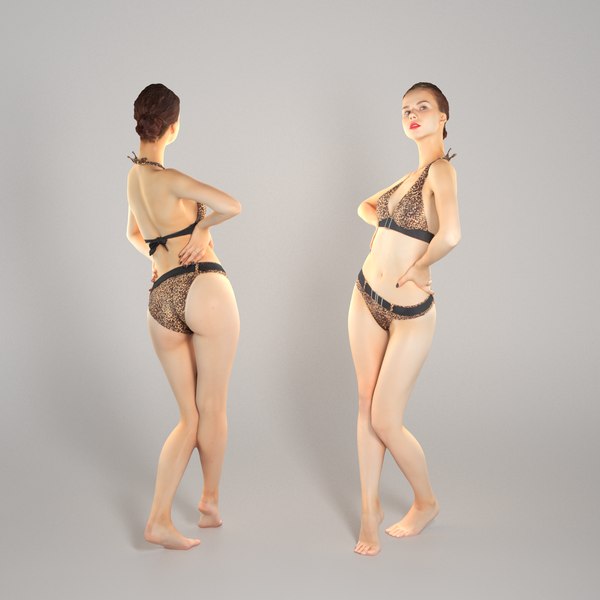 3D scanned beautiful young woman model