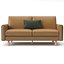 Modern Leather Loveseat Sofa with Accent Pillow