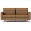Modern Leather Loveseat Sofa with Accent Pillow