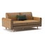 Modern Leather Loveseat Sofa with Accent Pillow