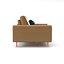Modern Leather Loveseat Sofa with Accent Pillow