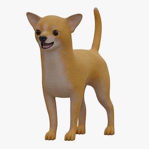 Dog Chihuahua Low Poly Model Game AR VR 3D model
