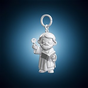 Saint Peter Chibi Keychain Holding Book 3D Printable Model model