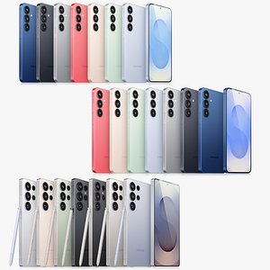 Samsung Galaxy S25 and S25 Plus and S25 Ultra All colors 3D model