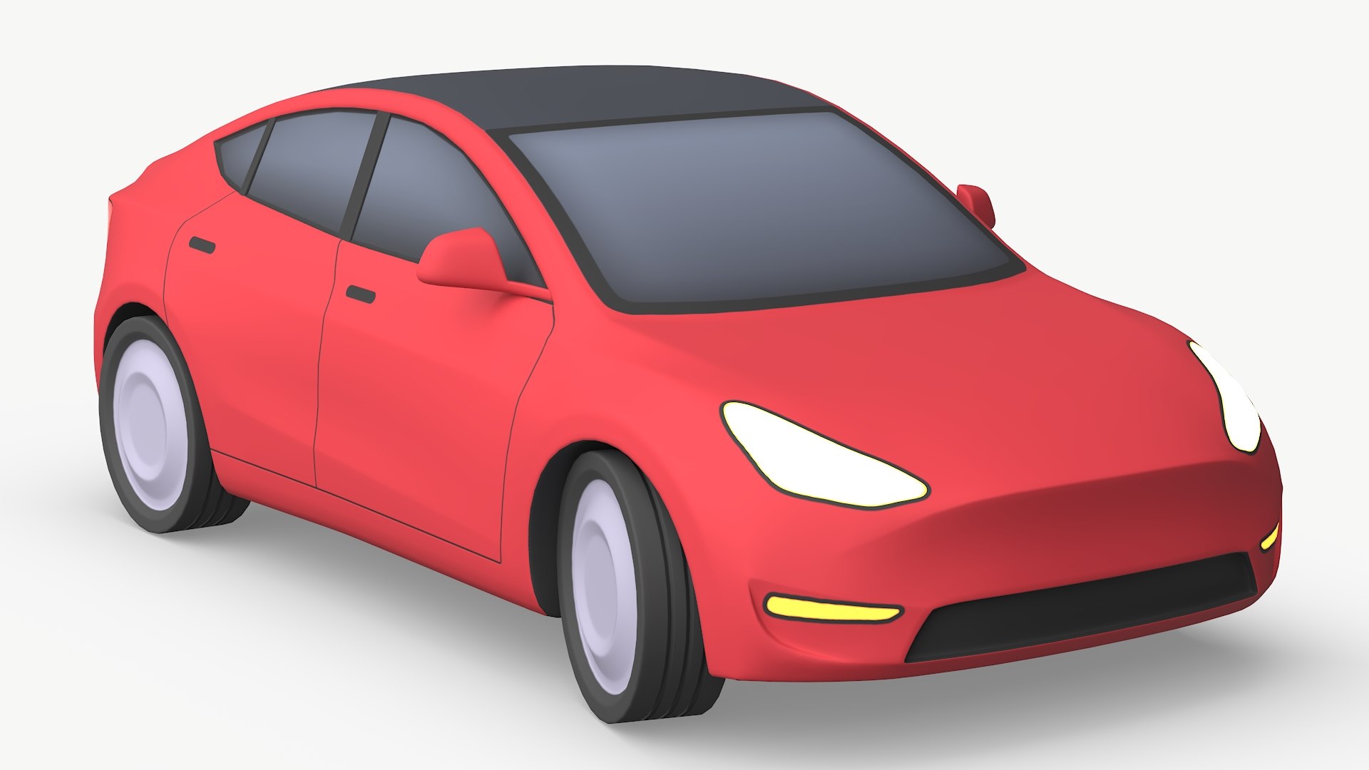 Stylized Tesla  Y Rigged 3D model preview