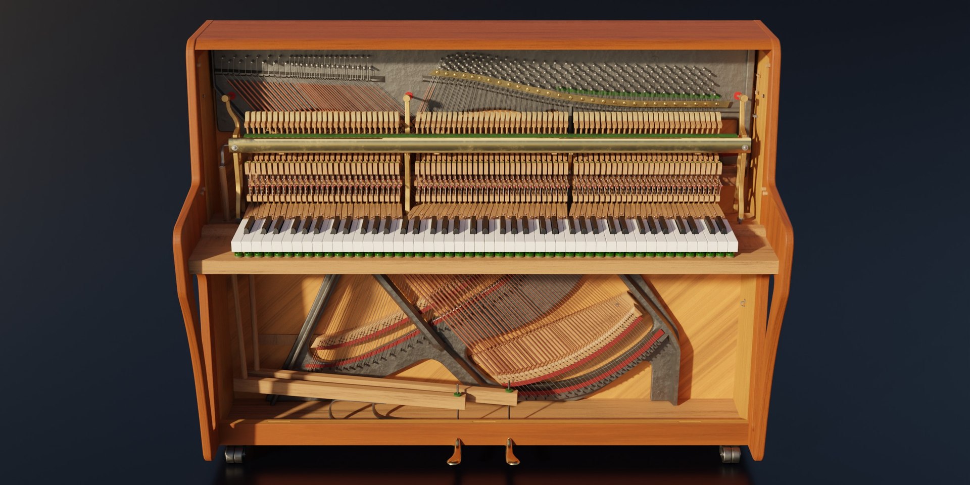 Piano With Detailed Mechanic 3D Model TurboSquid 2078440