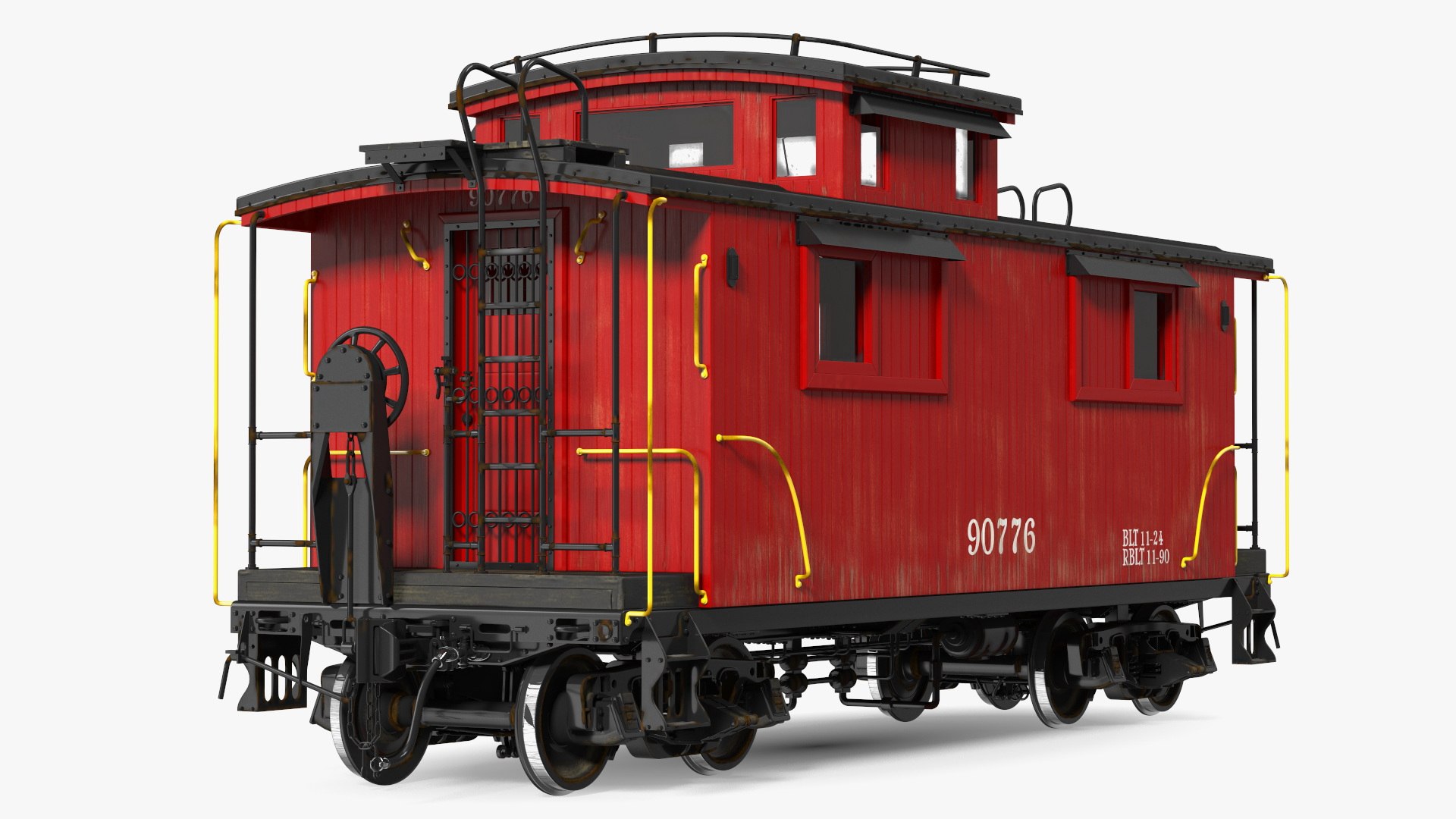 Historic Wabash Caboose 3D model preview