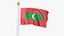Maldives Flag Stand Pole Animated Loop