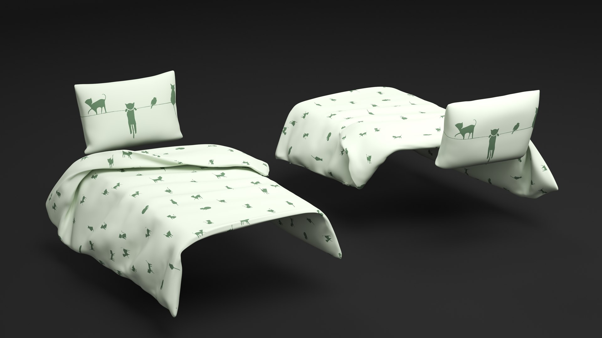 Blanket and Pillow for Children IKEA BARNDROM Cat Pattern Green model https://p.turbosquid.com/ts-thumb/k1/IXpZuf/Bk/blanketandpillowforchildrenikeabarndromcatpatterngreen3dmodel005/jpg/1696965764/1920x1080/fit_q87/4ae853e3e8fc55b7096956613992aaf8684b1d46/blanketandpillowforchildrenikeabarndromcatpatterngreen3dmodel005.jpg