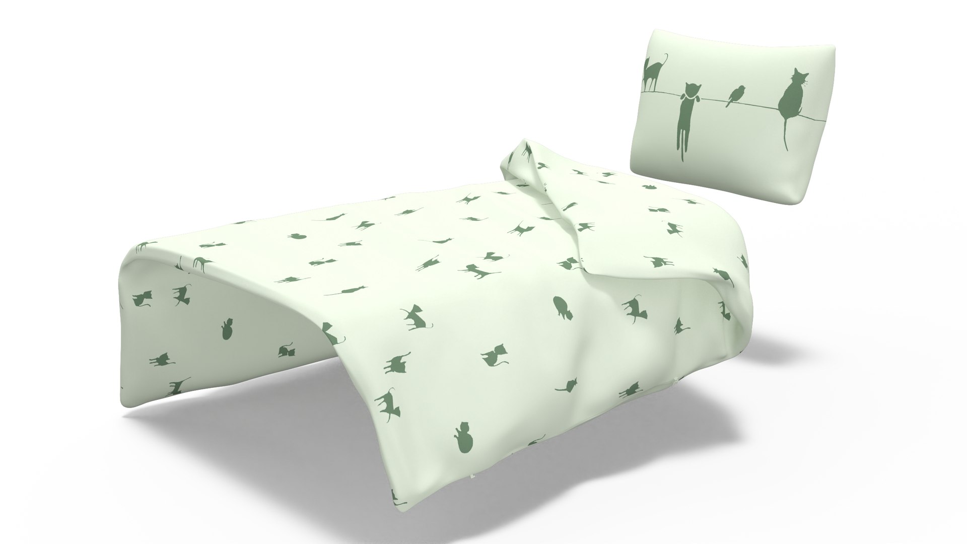 Blanket and Pillow for Children IKEA BARNDROM Cat Pattern Green model https://p.turbosquid.com/ts-thumb/k1/IXpZuf/oW/blanketandpillowforchildrenikeabarndromcatpatterngreen3dmodel006/jpg/1696965769/1920x1080/fit_q87/ece06cea3213cb03185084acb9118b216dda4c11/blanketandpillowforchildrenikeabarndromcatpatterngreen3dmodel006.jpg