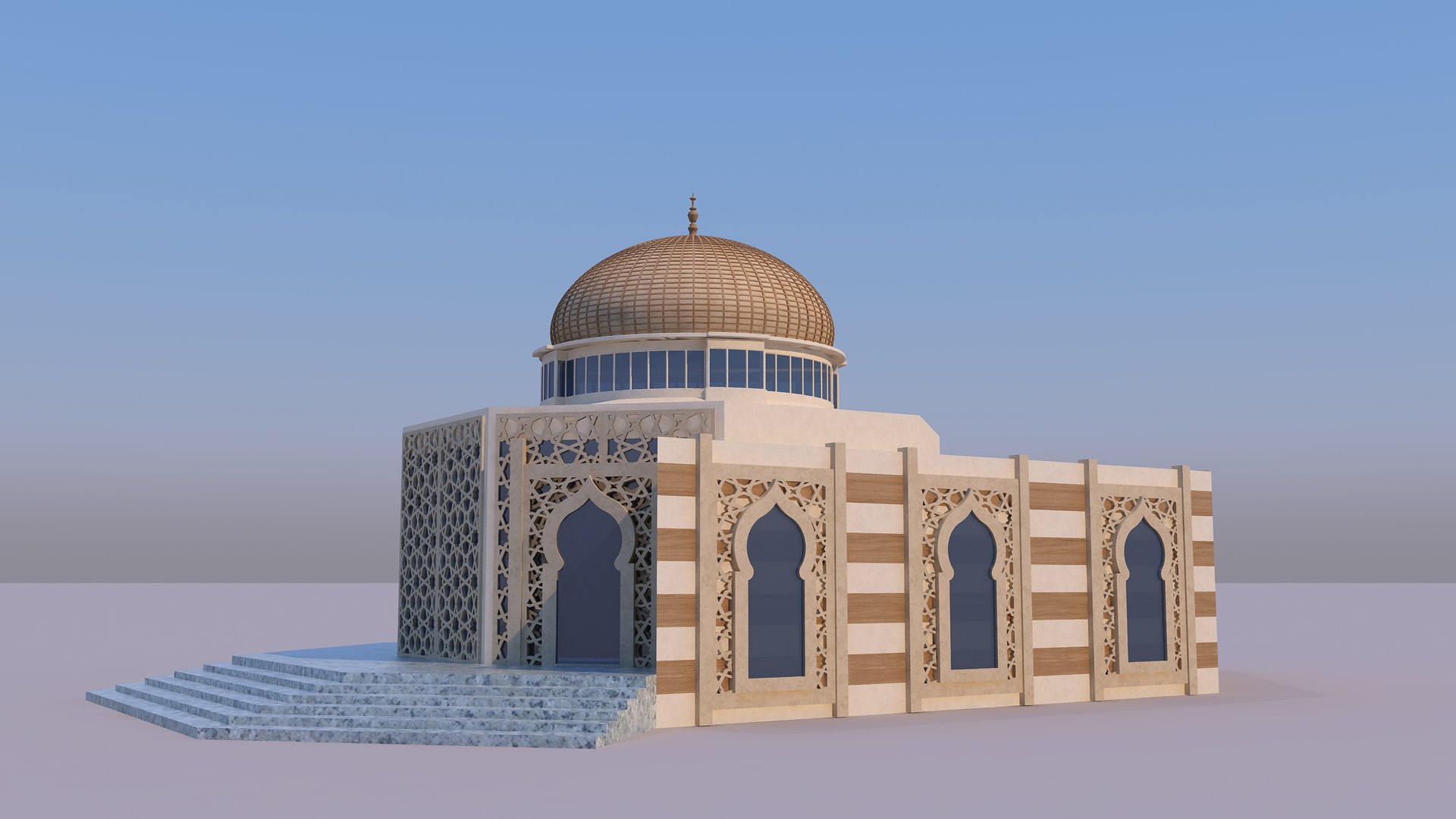 0172 - Islamic Facade Building 3D Model - TurboSquid 2240555