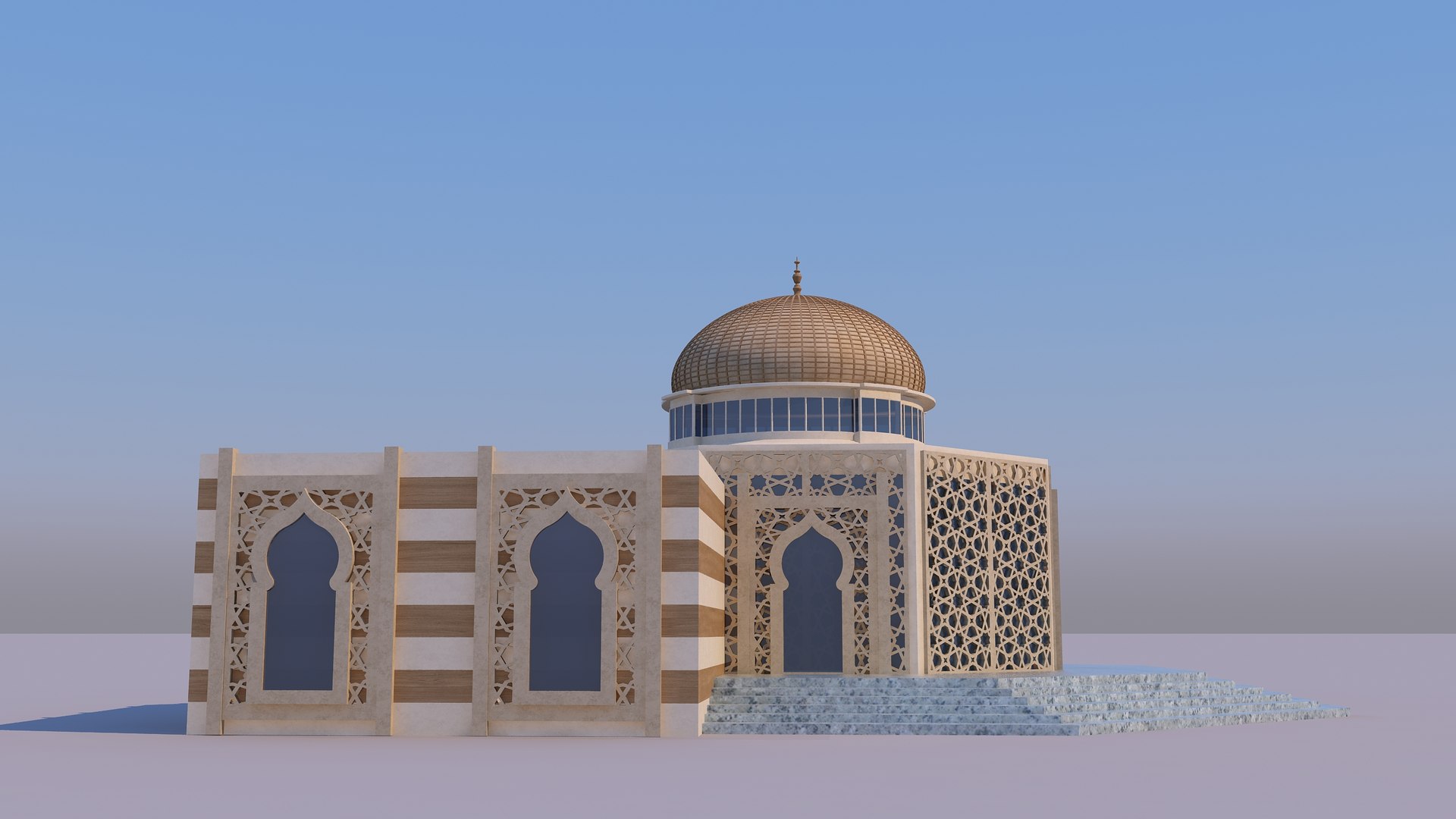 0172 - Islamic Facade Building 3D Model - TurboSquid 2240555