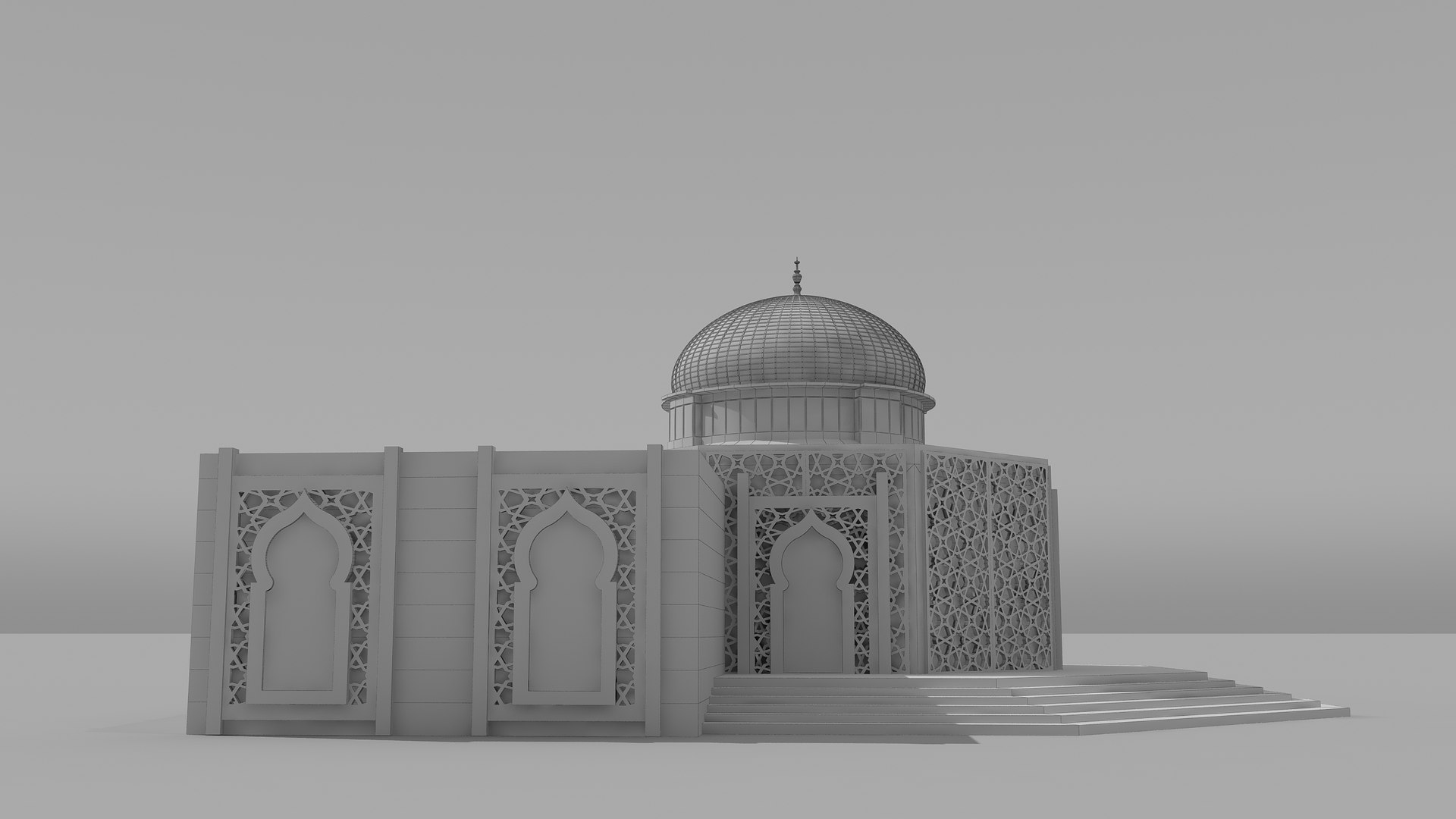 0172 - Islamic Facade Building 3D Model - TurboSquid 2240555