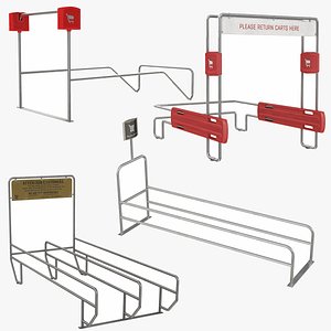 Shopping Cart Corral 4 in 1 3D model