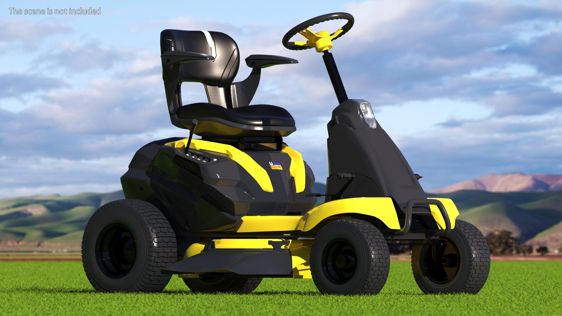 Electric Riding Lawn Mower 3D model preview