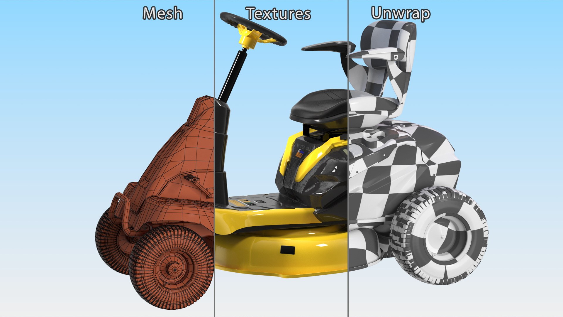 3D Electric Riding Lawn Mower - TurboSquid 2134081