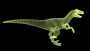 Compsognathus Dinosaur Run Pose 3D, Incl. big & compsognathus