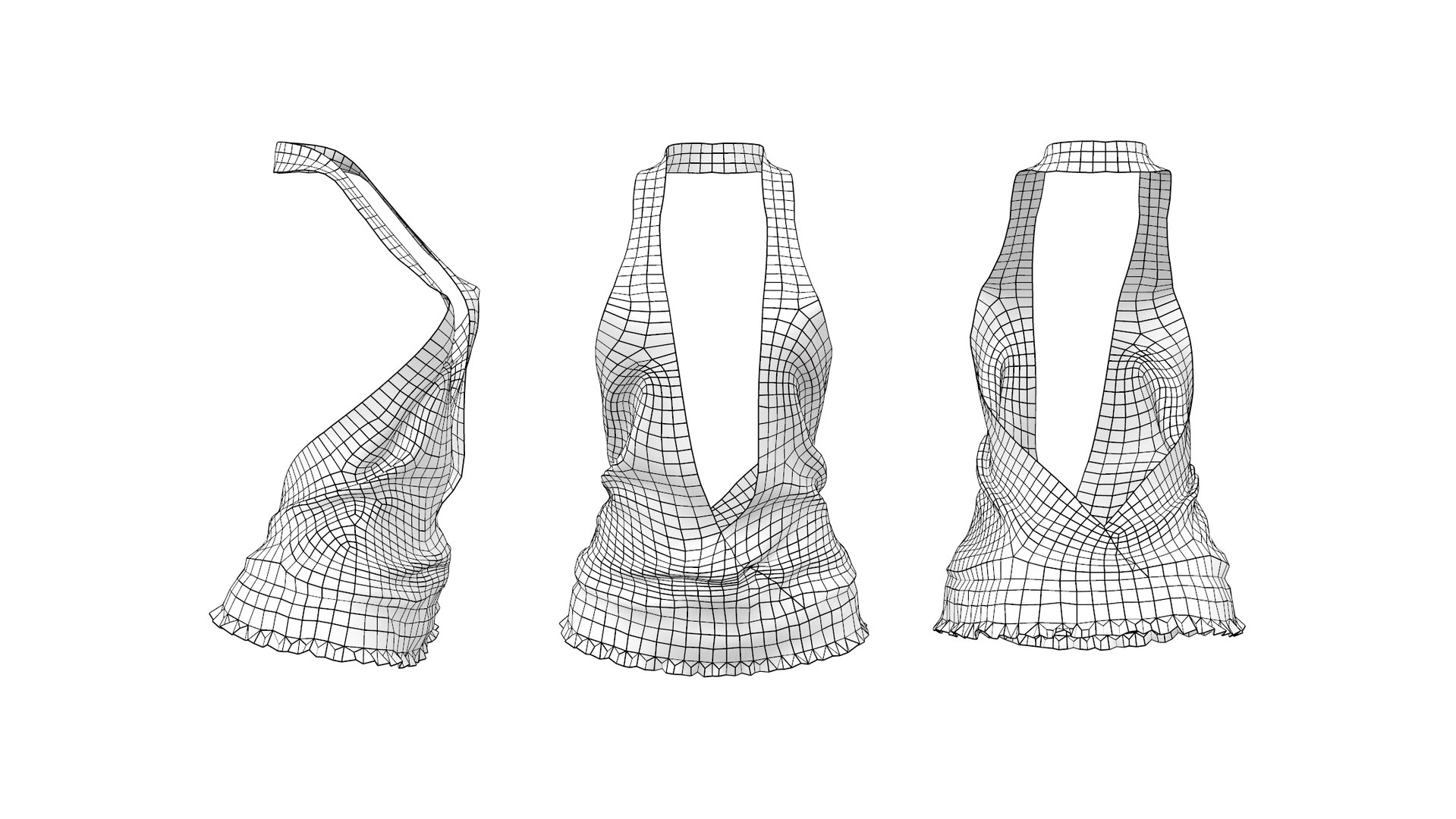 Deep Cleavage V Cut Elastic Bottom Top 3D Model - TurboSquid 1762214