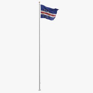 Flag On Pole Cape Verde