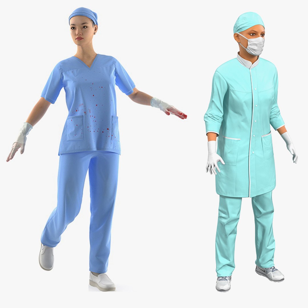 Female Doctors Rigged Collection for Cinema 4D 3D model preview