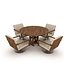 mesa de cadeira de madeira 3d 04
