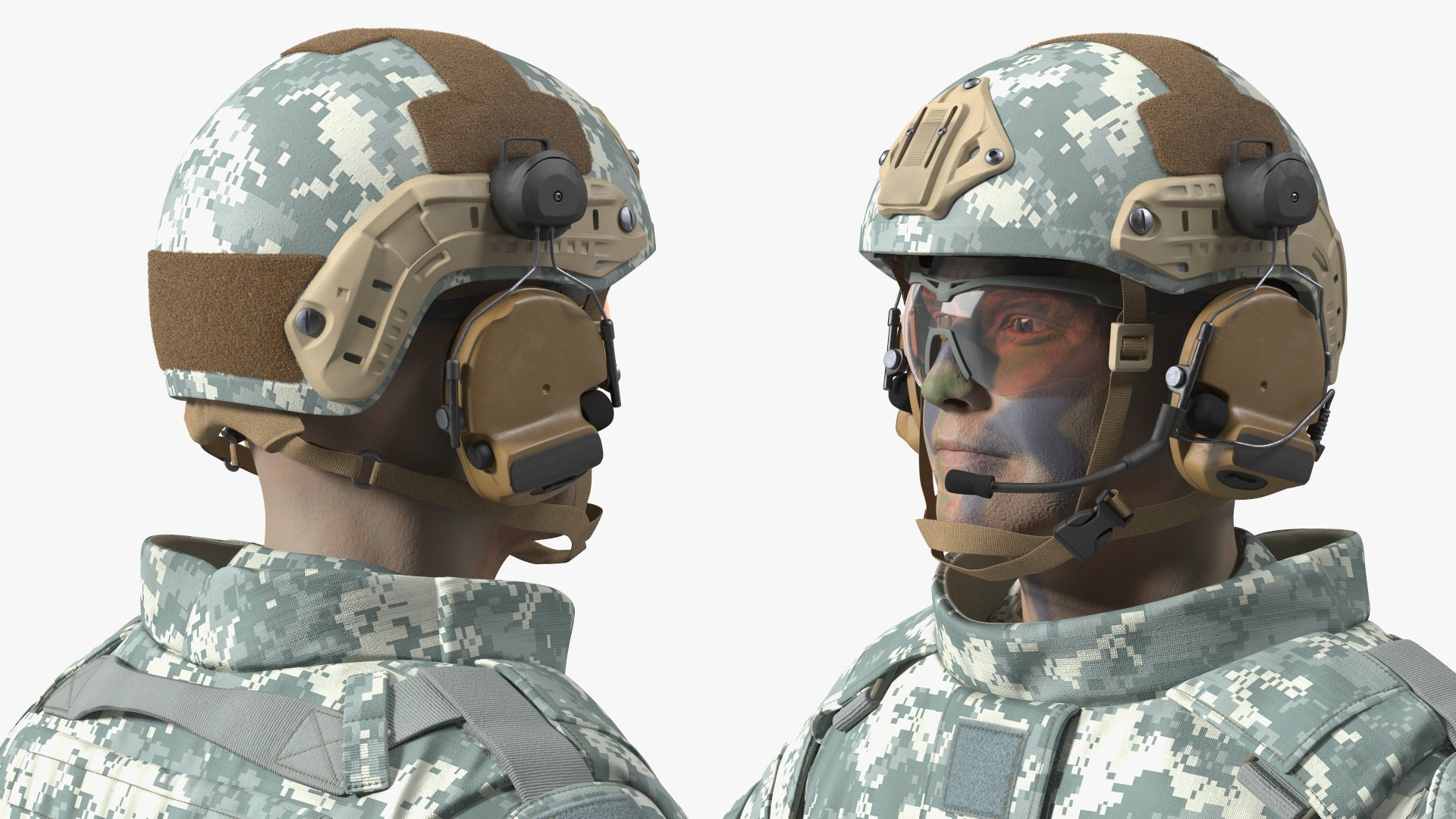 3D Soldier In Grey Gear And Assault Rifle A-pose Fur - TurboSquid 2259952