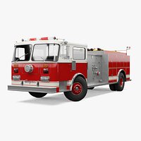 1986 Seagrave Pumper Fire Truck Low Poly