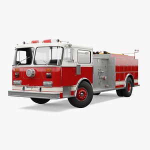 1986 Seagrave Pumper Fire Truck Low Poly