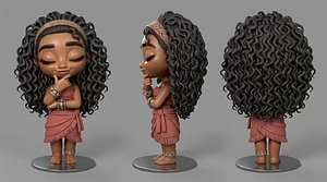3D Cute Cultural Miniature Polynesian Girl Pose 3D Printable