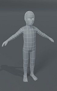 3D model boy kid body base mesh