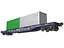 Transport flatcar with 20ft containers