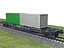 Transport flatcar with 20ft containers