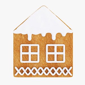 3D House-shaped gingerbread cookie