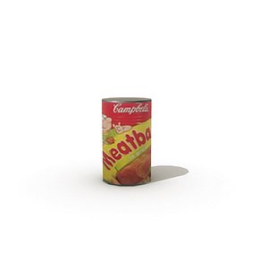 3d obj tinned meatballs