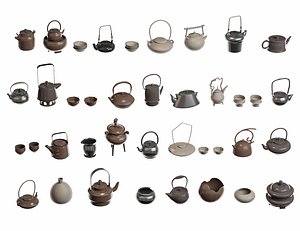 3D model Chinese Tea Set Teapot Teacup Teawar