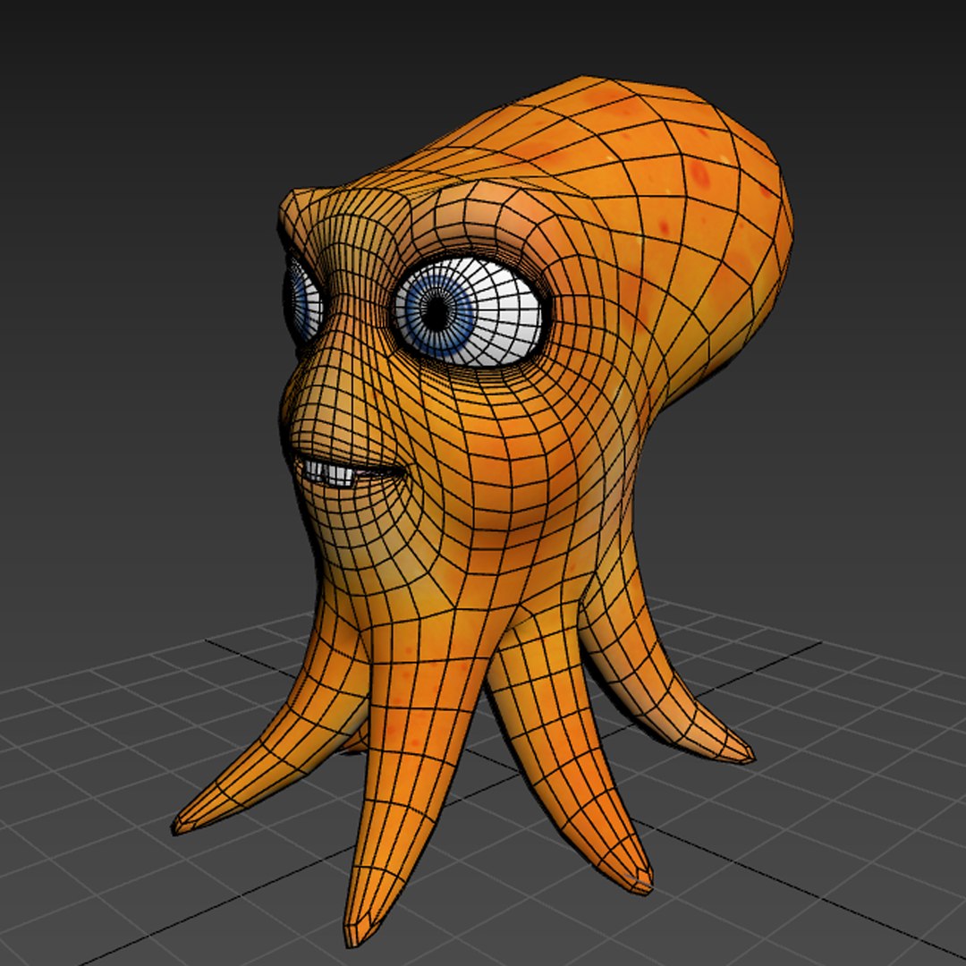 Cartoon Octopus Model - TurboSquid 1289283