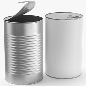 Mockup Tin Can Set 3D Model 02