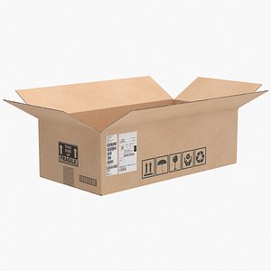 Cardboard Box 6 Open 3D model