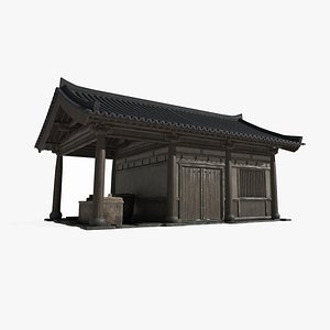 Ancient Asian architecture urban houses 3D