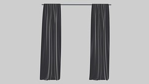 3D Black curtains model
